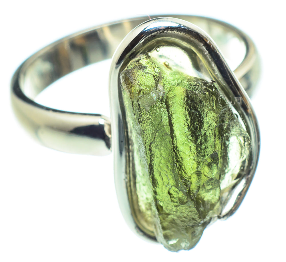 Czech Moldavite Rings handcrafted by Ana Silver Co - RING58103