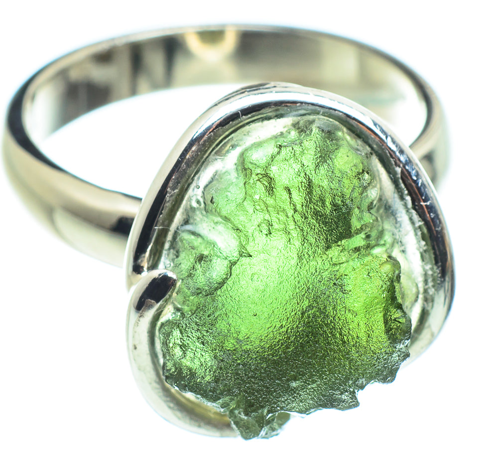 Czech Moldavite Rings handcrafted by Ana Silver Co - RING58104
