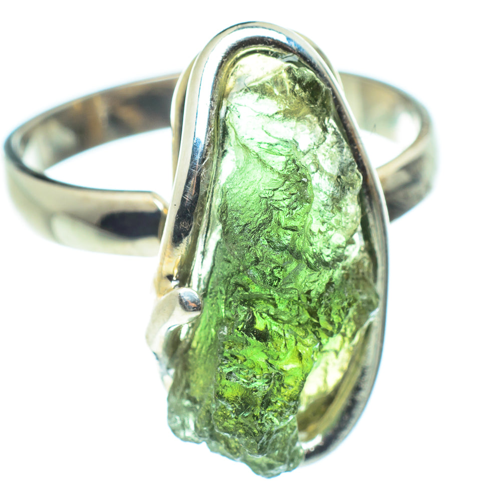 Czech Moldavite Rings handcrafted by Ana Silver Co - RING58106