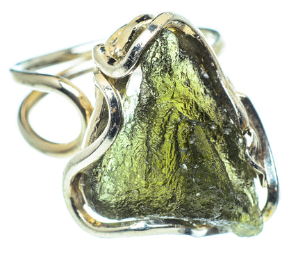 Czech Moldavite Rings handcrafted by Ana Silver Co - RING58107