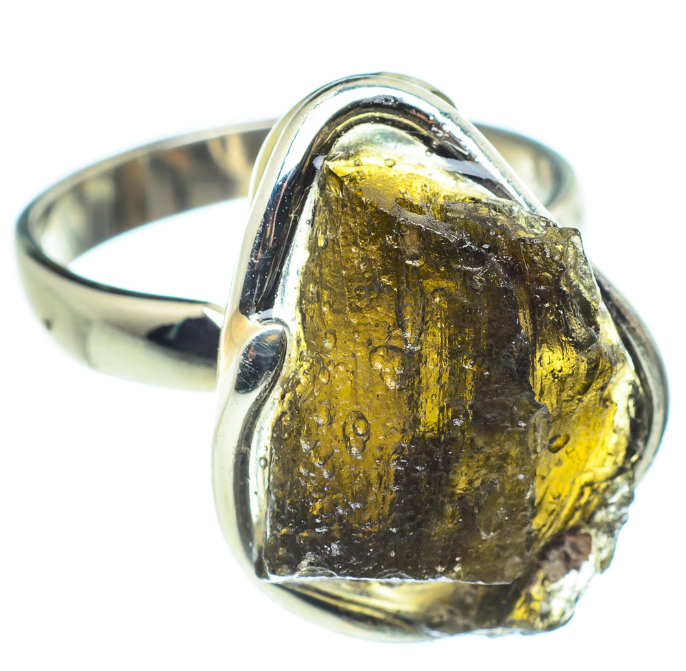 Czech Moldavite Rings handcrafted by Ana Silver Co - RING58108