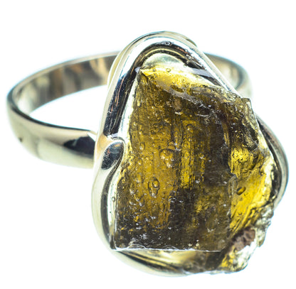 Czech Moldavite Rings handcrafted by Ana Silver Co - RING58108
