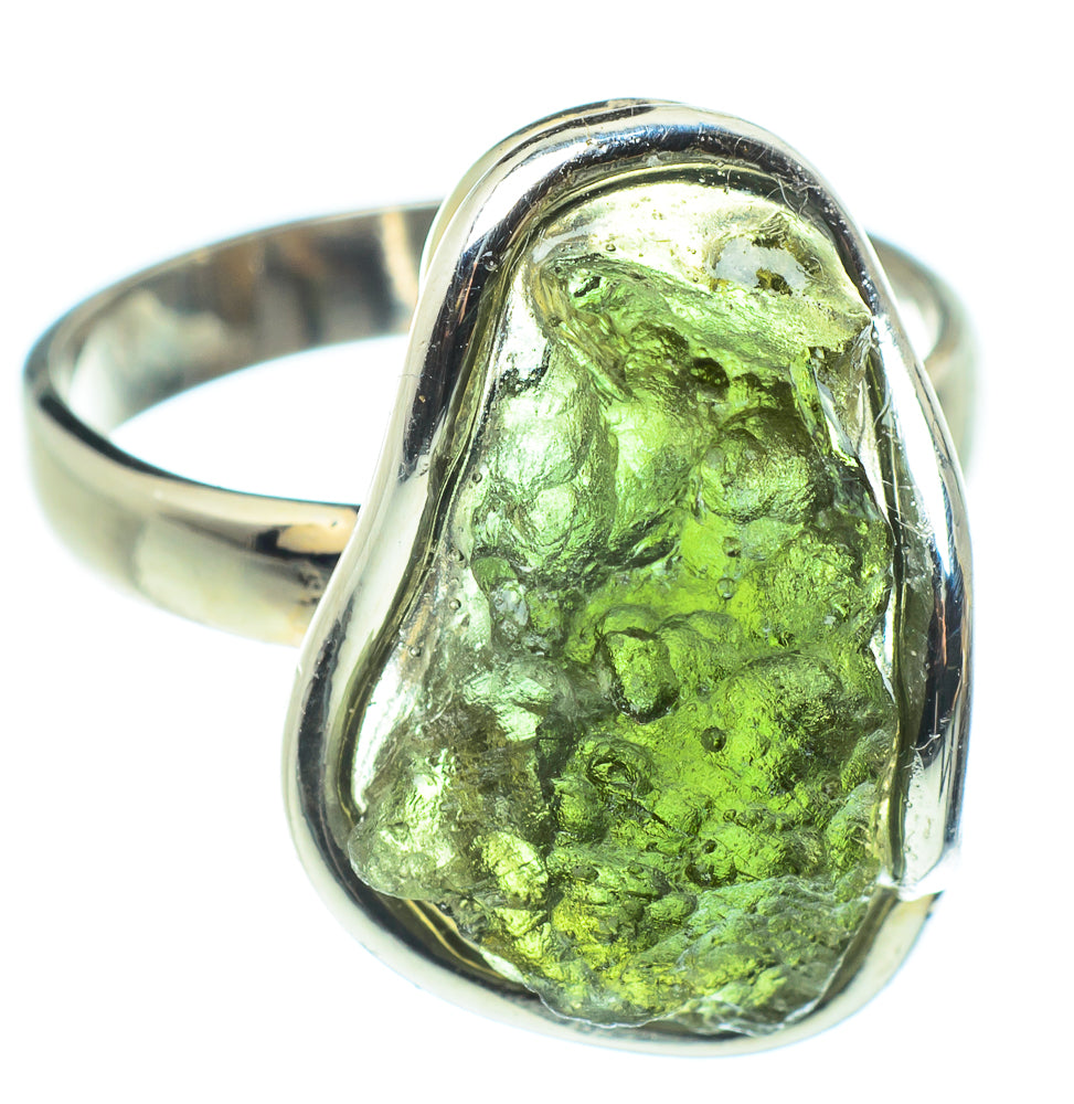 Czech Moldavite Rings handcrafted by Ana Silver Co - RING58109