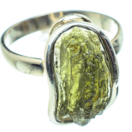 Czech Moldavite Rings handcrafted by Ana Silver Co - RING58112