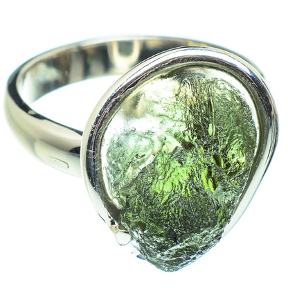 Czech Moldavite Rings handcrafted by Ana Silver Co - RING58114