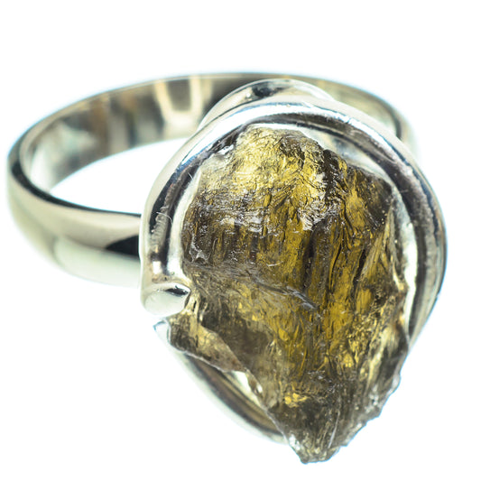 Czech Moldavite Rings handcrafted by Ana Silver Co - RING58115