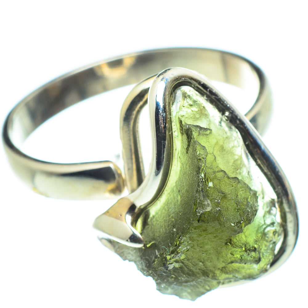 Czech Moldavite Rings handcrafted by Ana Silver Co - RING58116