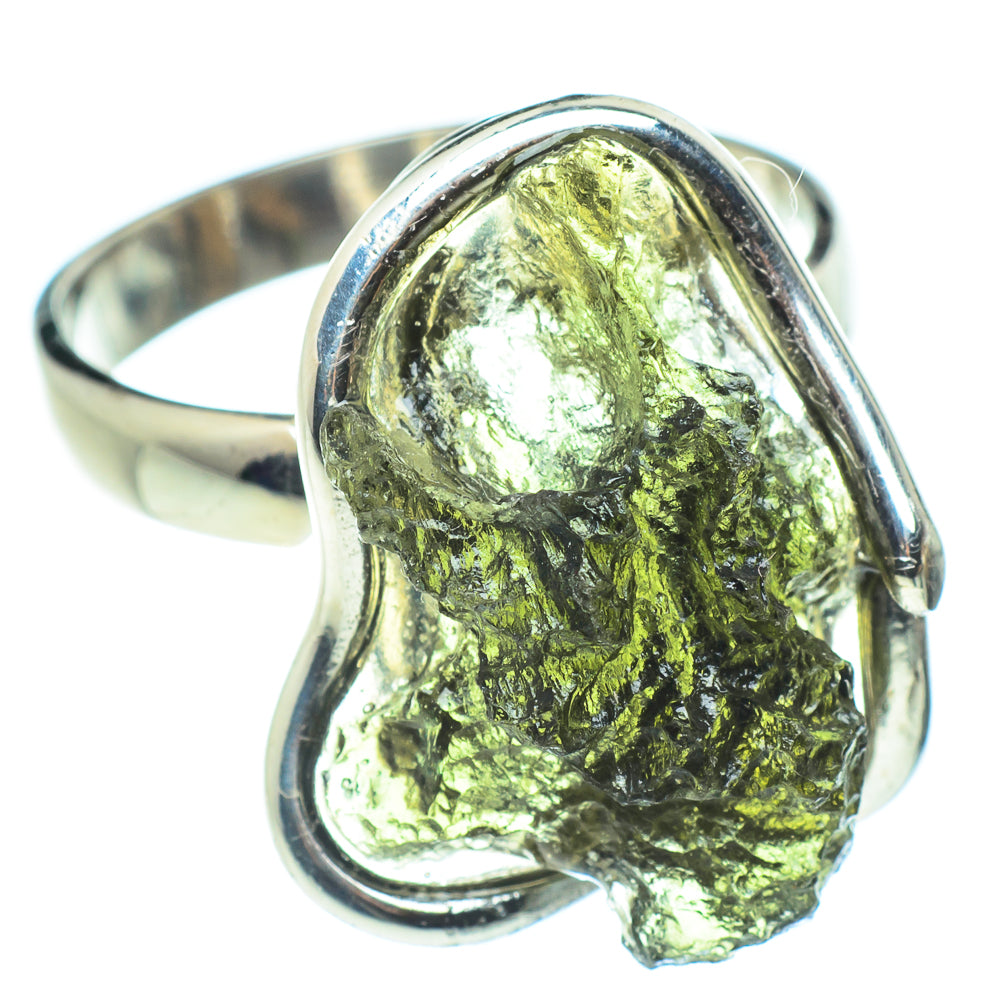 Czech Moldavite Rings handcrafted by Ana Silver Co - RING58118