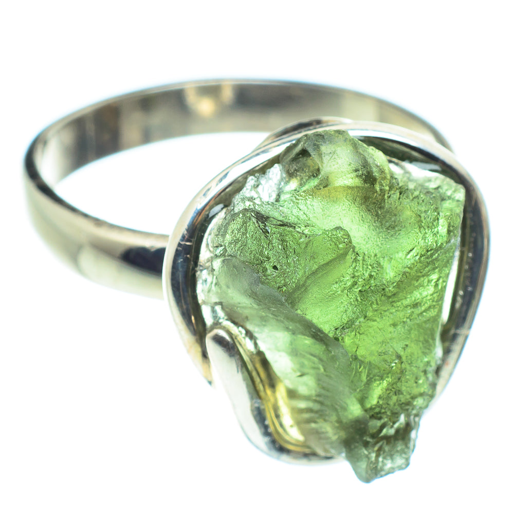 Czech Moldavite Rings handcrafted by Ana Silver Co - RING58119