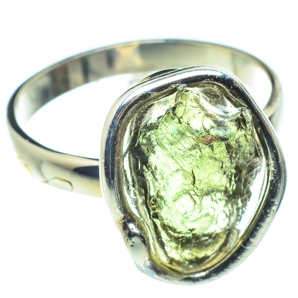 Czech Moldavite Rings handcrafted by Ana Silver Co - RING58121