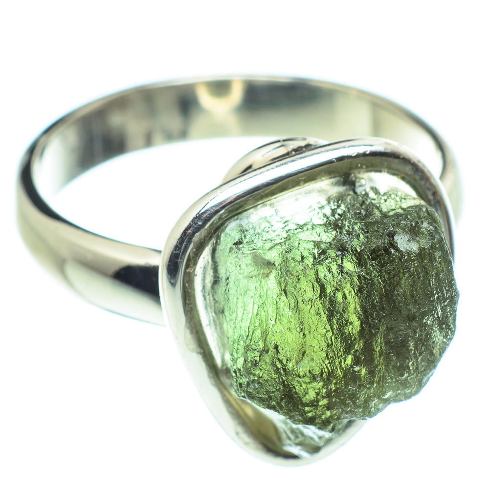 Czech Moldavite Rings handcrafted by Ana Silver Co - RING58122