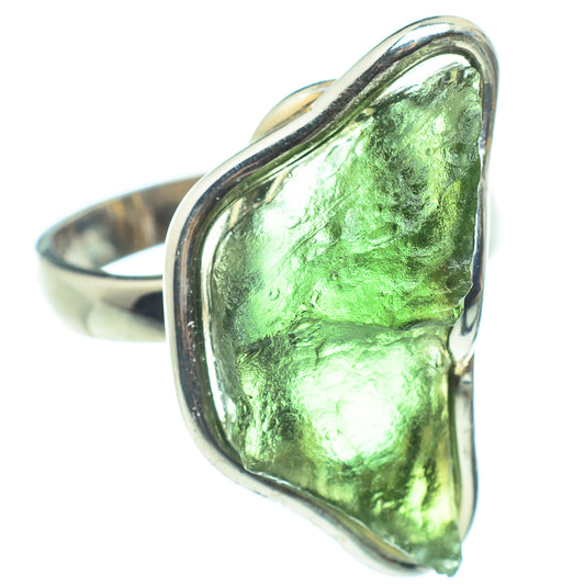 Czech Moldavite Rings handcrafted by Ana Silver Co - RING58123