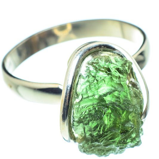 Czech Moldavite Rings handcrafted by Ana Silver Co - RING58124