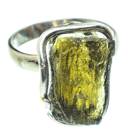 Czech Moldavite Rings handcrafted by Ana Silver Co - RING58125