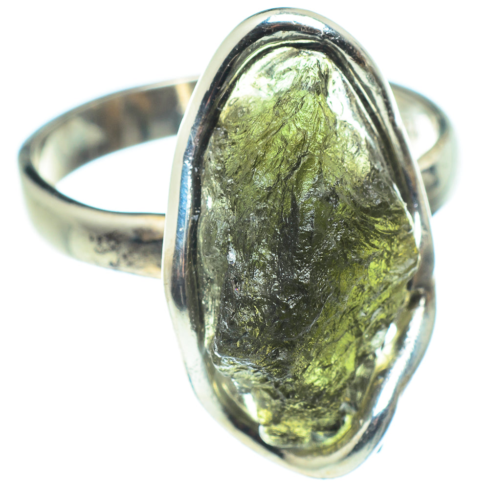 Czech Moldavite Rings handcrafted by Ana Silver Co - RING58126