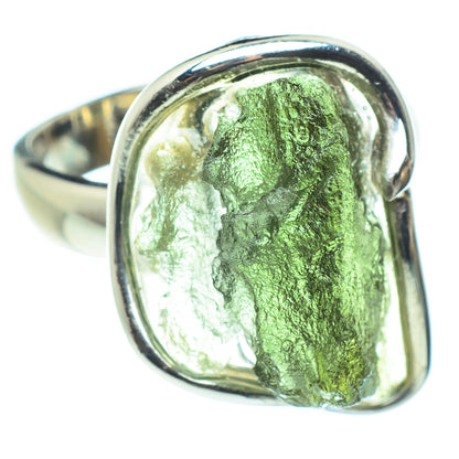 Czech Moldavite Rings handcrafted by Ana Silver Co - RING58128