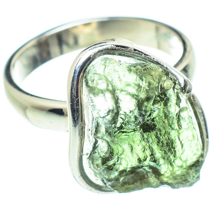 Czech Moldavite Rings handcrafted by Ana Silver Co - RING58129