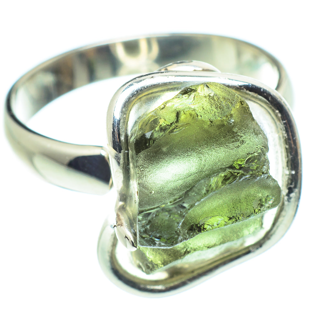 Czech Moldavite Rings handcrafted by Ana Silver Co - RING58130