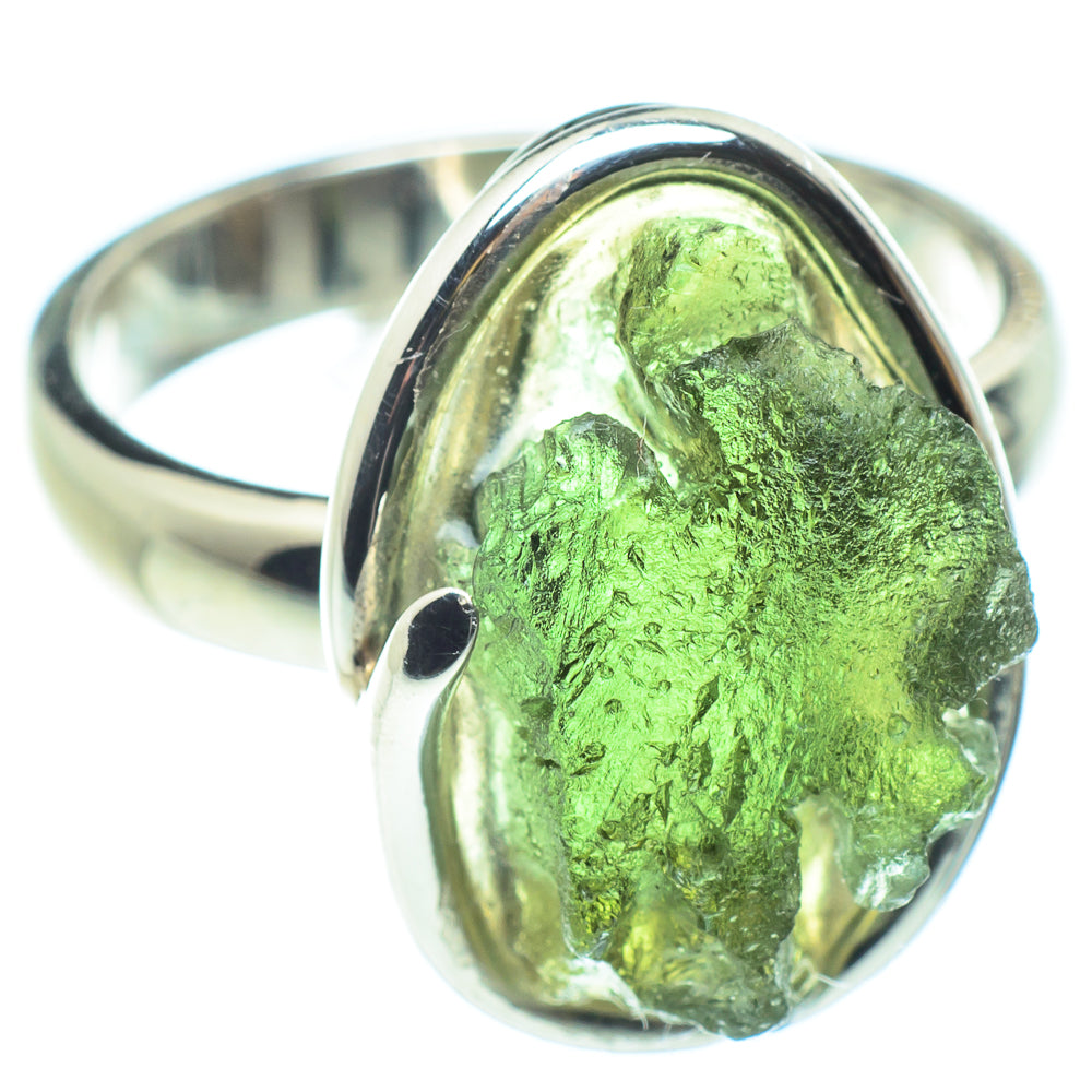 Czech Moldavite Rings handcrafted by Ana Silver Co - RING58131