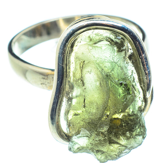 Czech Moldavite Rings handcrafted by Ana Silver Co - RING58132
