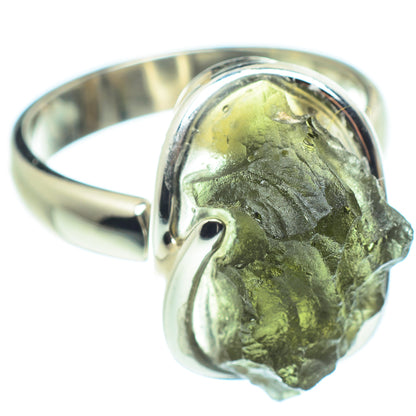 Czech Moldavite Rings handcrafted by Ana Silver Co - RING58133