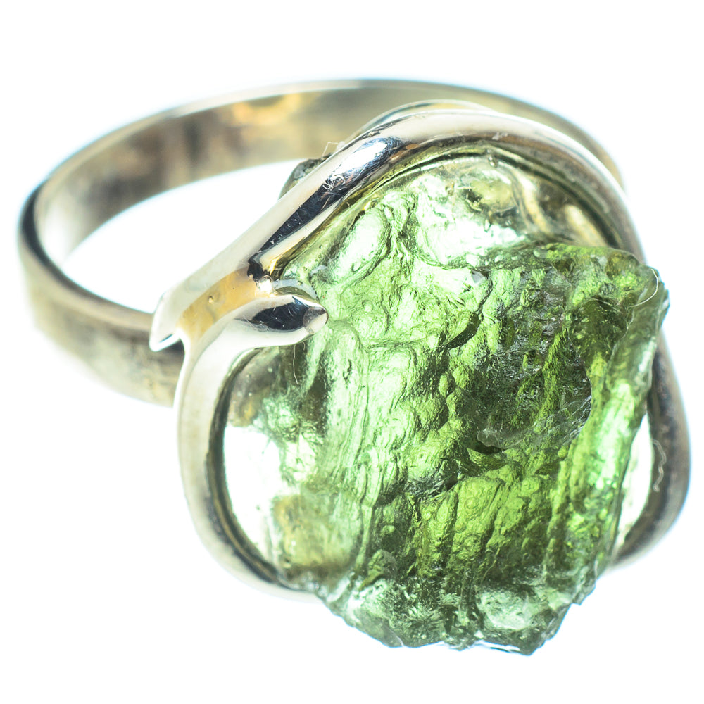 Czech Moldavite Rings handcrafted by Ana Silver Co - RING58134