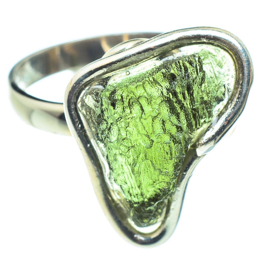 Czech Moldavite Rings handcrafted by Ana Silver Co - RING58136