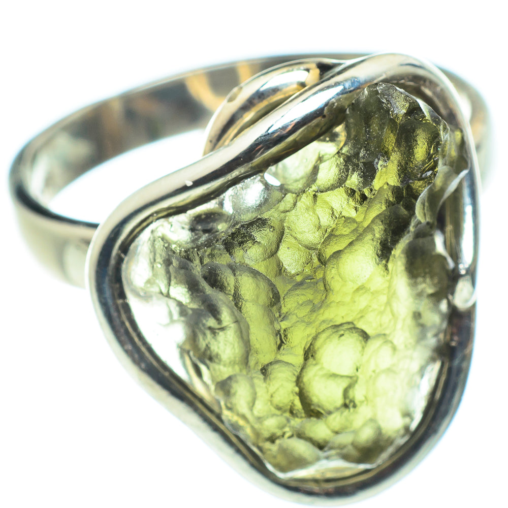 Czech Moldavite Rings handcrafted by Ana Silver Co - RING58137