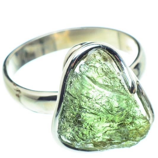 Czech Moldavite Rings handcrafted by Ana Silver Co - RING58139