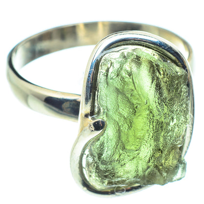 Czech Moldavite Rings handcrafted by Ana Silver Co - RING58141