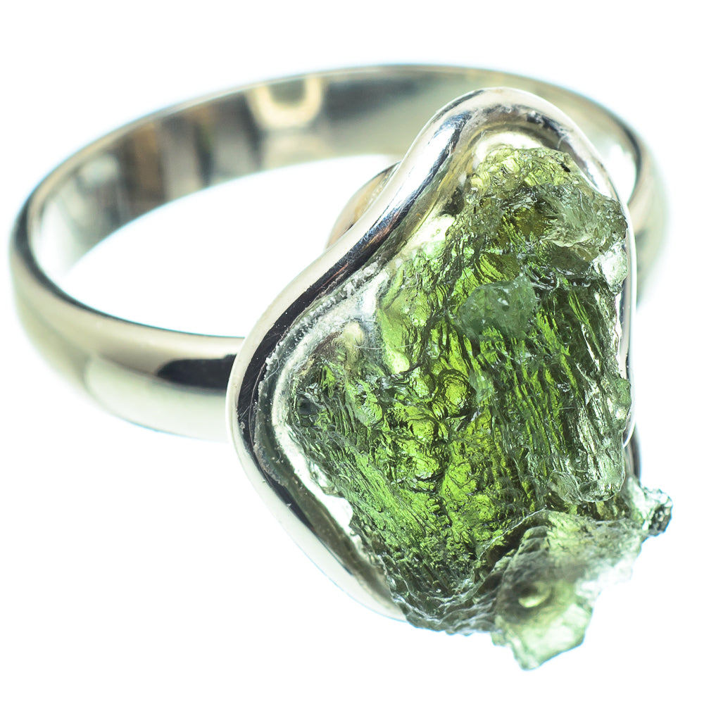 Czech Moldavite Rings handcrafted by Ana Silver Co - RING58145