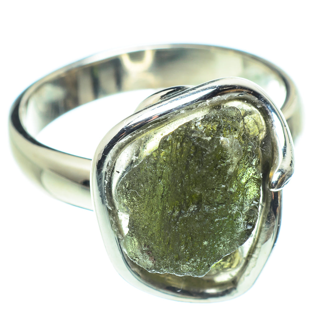 Czech Moldavite Rings handcrafted by Ana Silver Co - RING58146