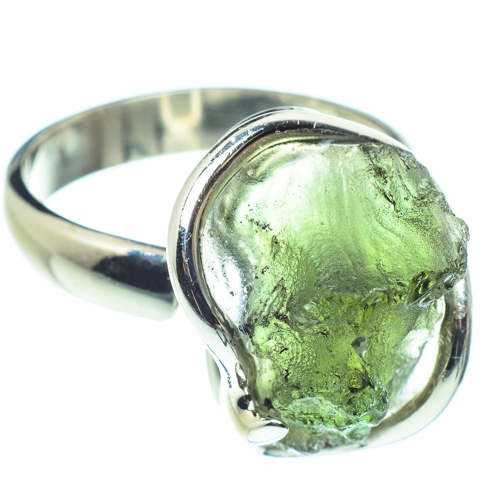 Czech Moldavite Rings handcrafted by Ana Silver Co - RING58147