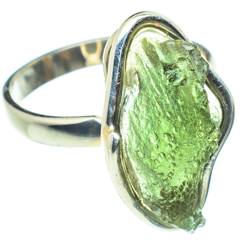 Czech Moldavite Rings handcrafted by Ana Silver Co - RING58148