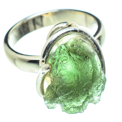 Czech Moldavite Rings handcrafted by Ana Silver Co - RING58152