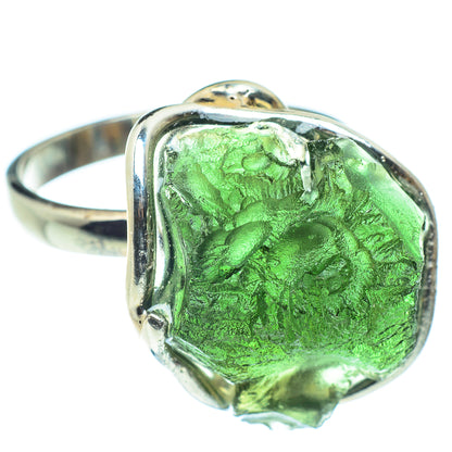 Czech Moldavite Rings handcrafted by Ana Silver Co - RING58153