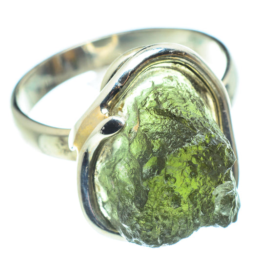 Czech Moldavite Rings handcrafted by Ana Silver Co - RING58154