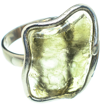 Czech Moldavite Rings handcrafted by Ana Silver Co - RING58157
