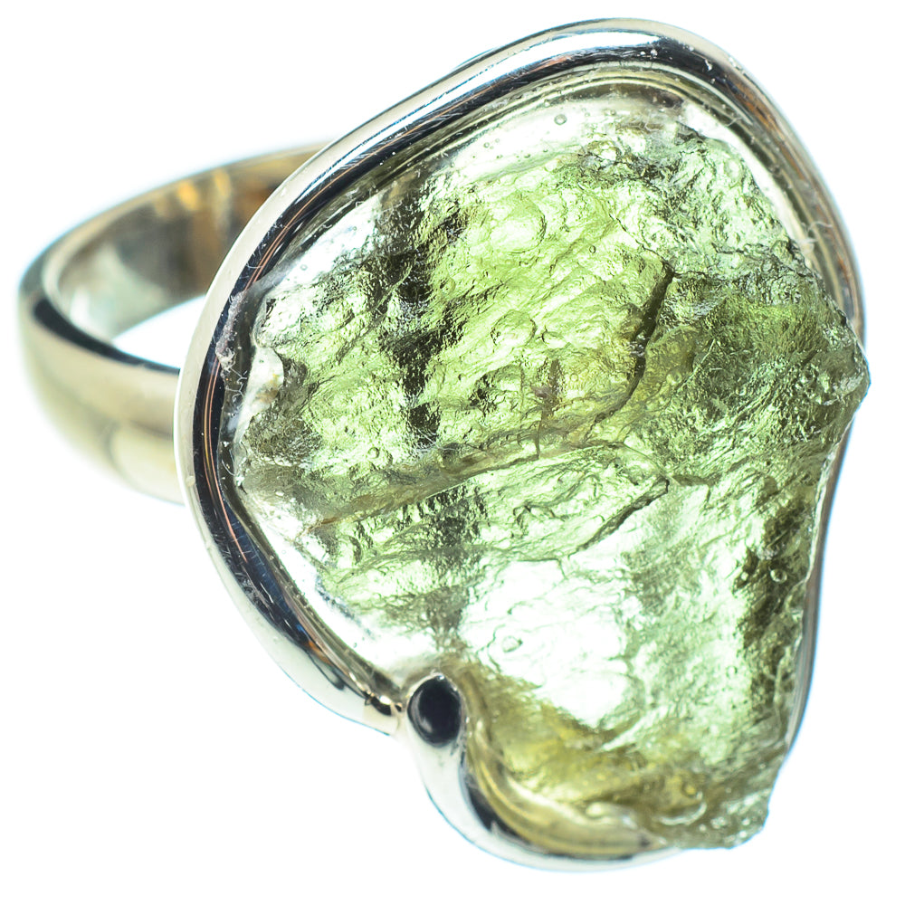 Czech Moldavite Rings handcrafted by Ana Silver Co - RING58159