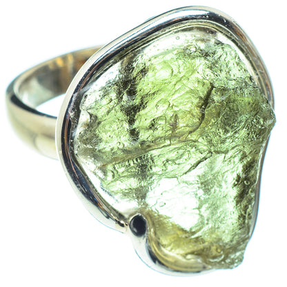 Czech Moldavite Rings handcrafted by Ana Silver Co - RING58159