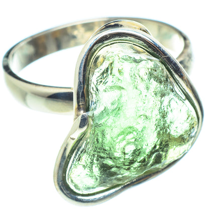 Czech Moldavite Rings handcrafted by Ana Silver Co - RING58160