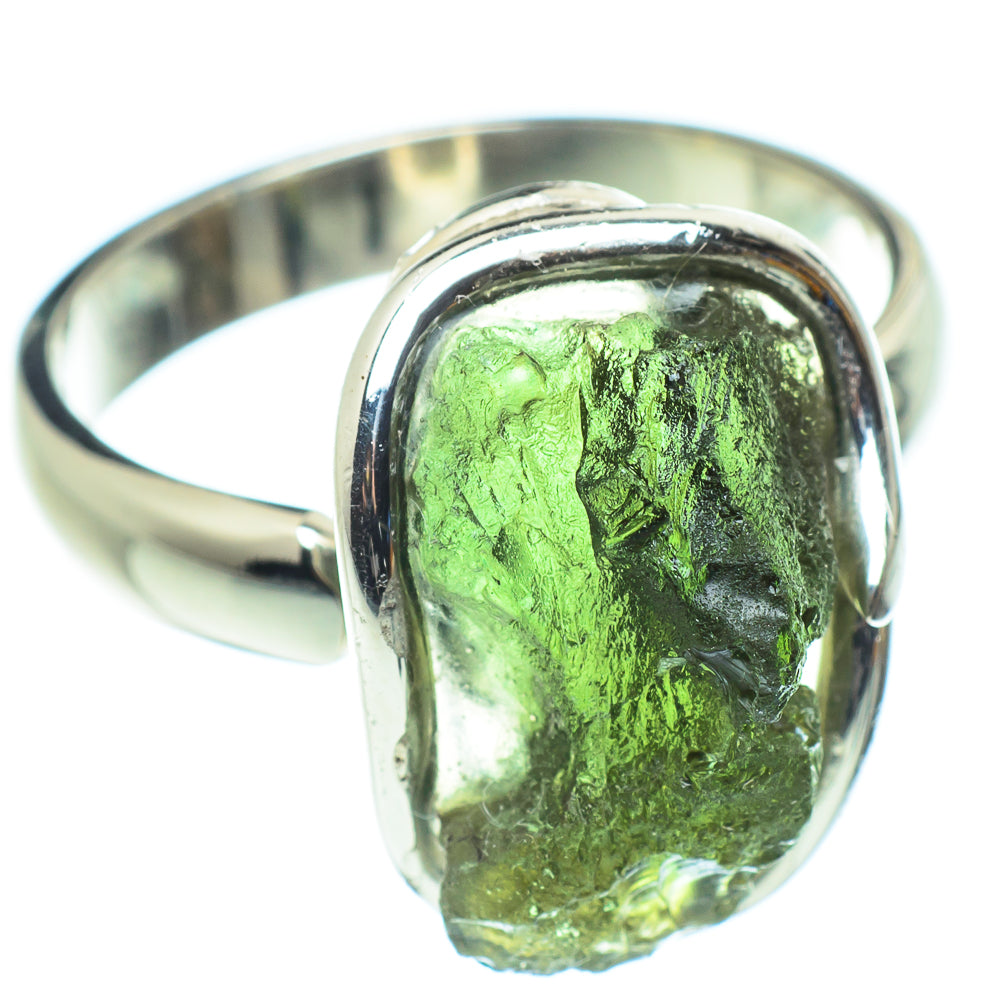 Czech Moldavite Rings handcrafted by Ana Silver Co - RING58161