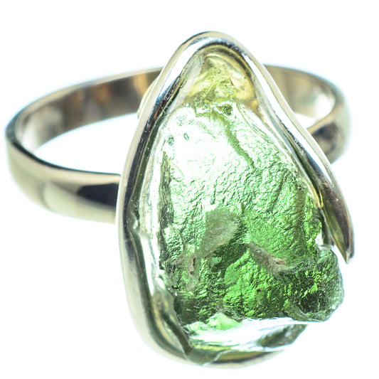 Czech Moldavite Rings handcrafted by Ana Silver Co - RING58162
