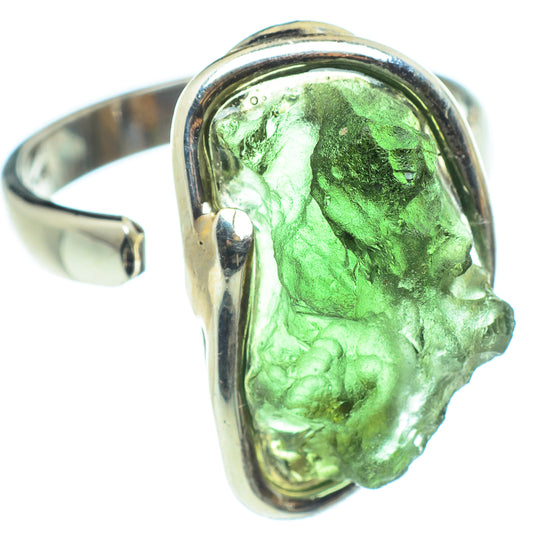 Czech Moldavite Rings handcrafted by Ana Silver Co - RING58163