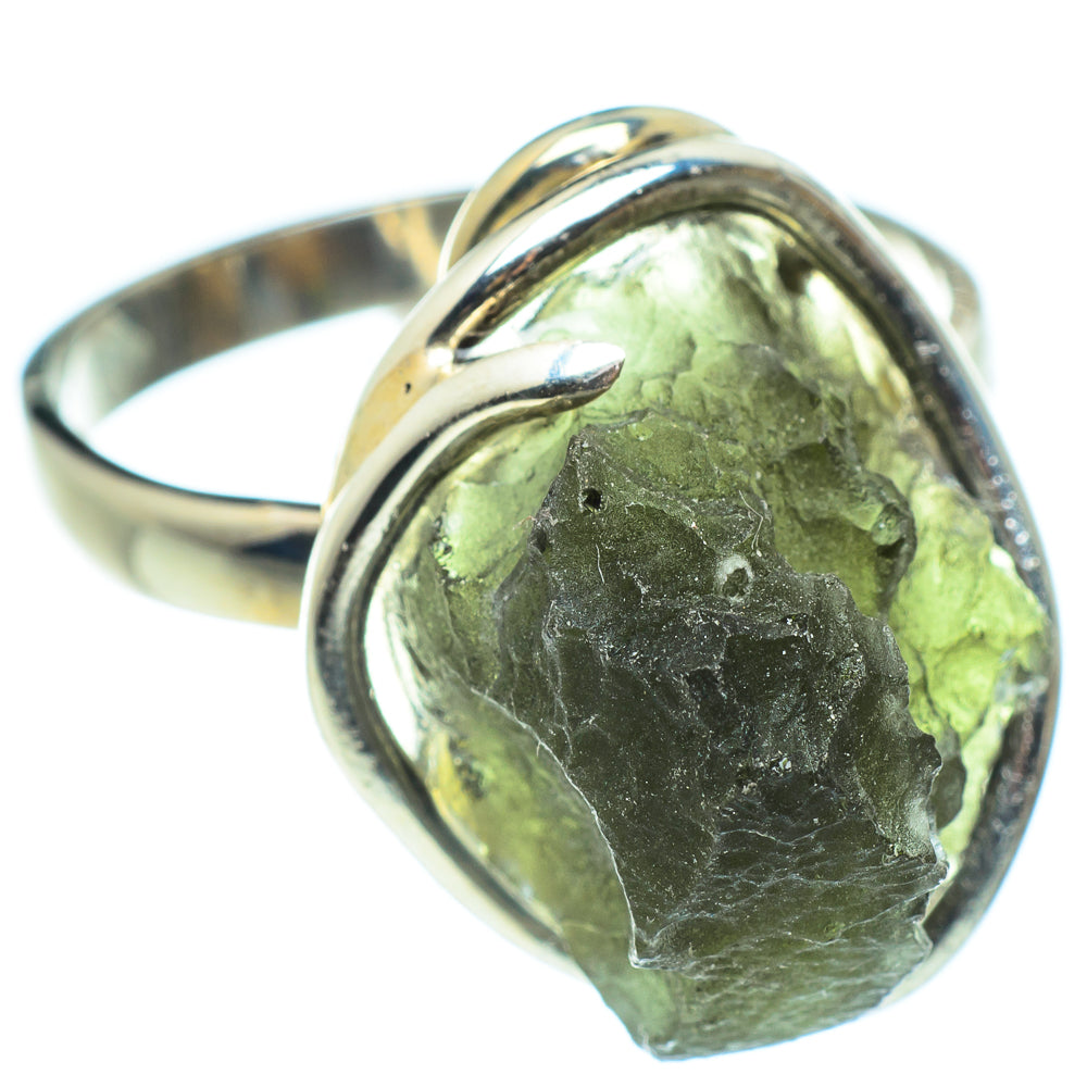 Czech Moldavite Rings handcrafted by Ana Silver Co - RING58164