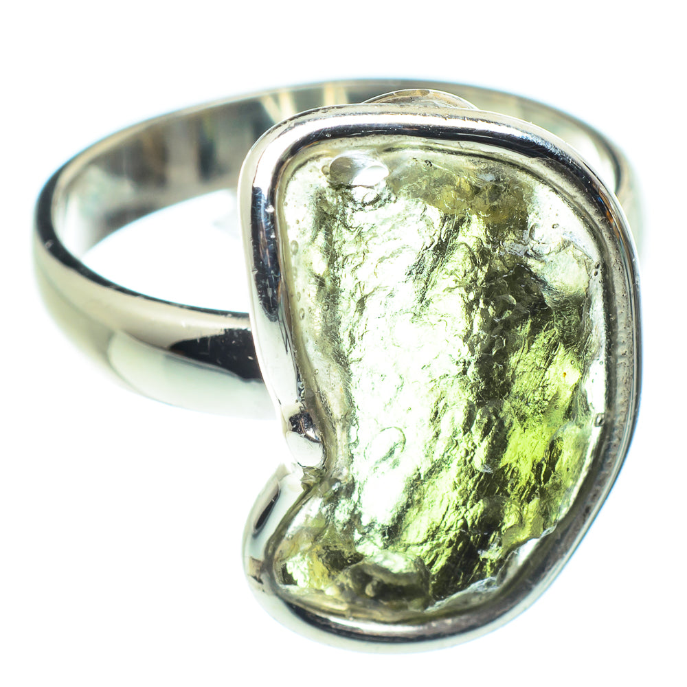 Czech Moldavite Rings handcrafted by Ana Silver Co - RING58165