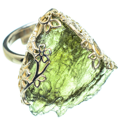 Czech Moldavite Rings handcrafted by Ana Silver Co - RING58166