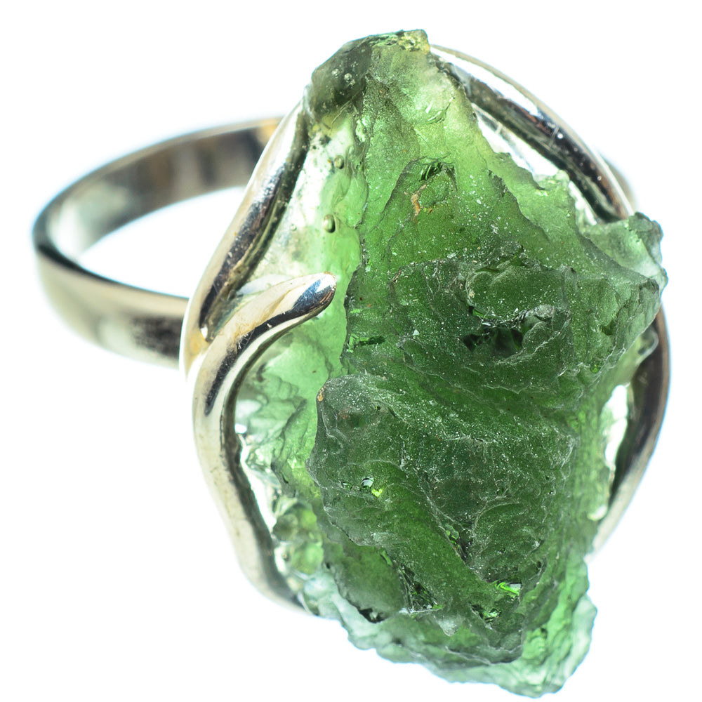 Czech Moldavite Rings handcrafted by Ana Silver Co - RING58167