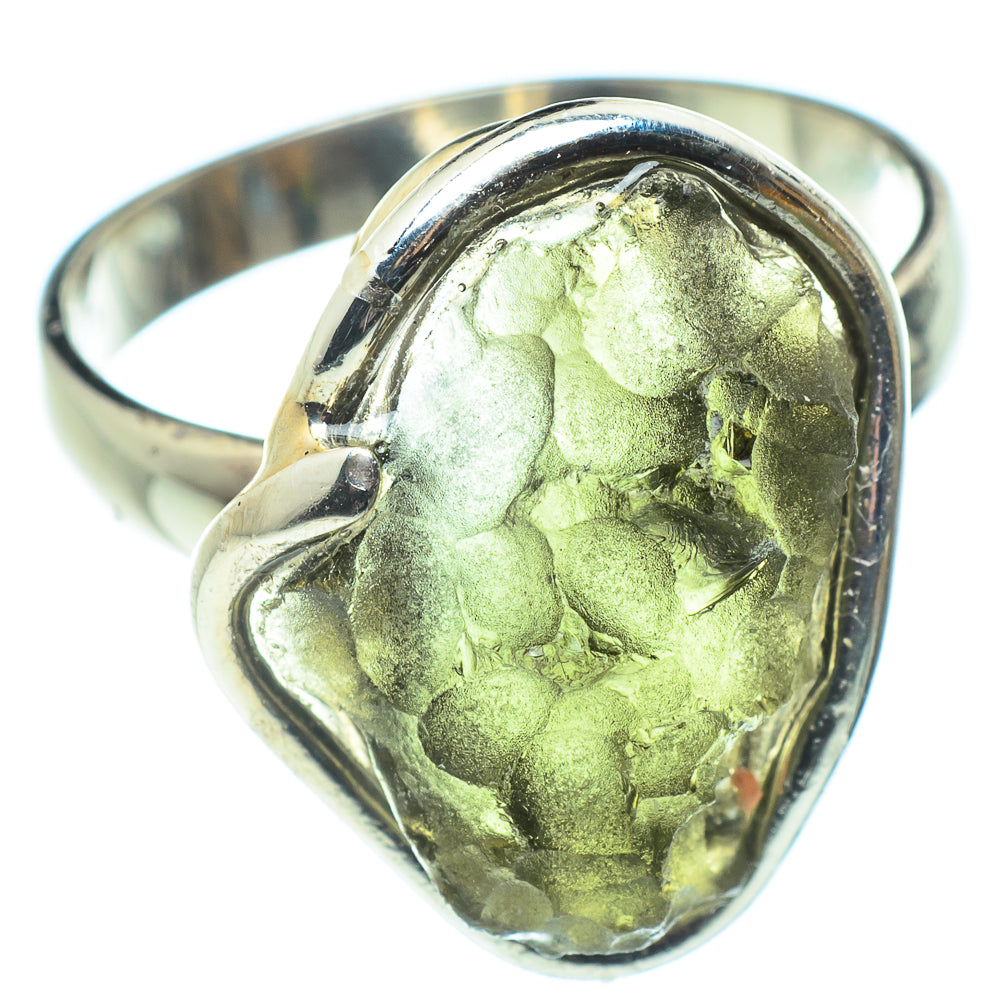 Czech Moldavite Rings handcrafted by Ana Silver Co - RING58169
