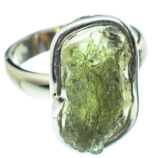 Czech Moldavite Rings handcrafted by Ana Silver Co - RING58170